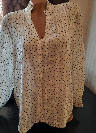 Красивая батистовая блуза в горох