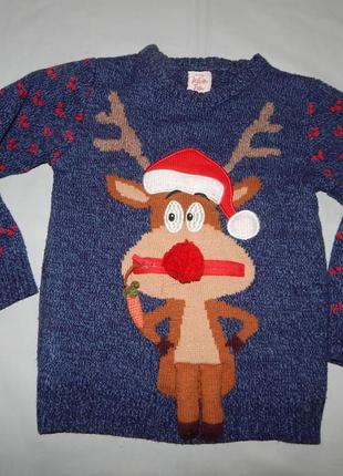 Модний светр новорічний олень 7-8 років