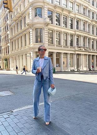 Блакитна шкірянка куртка косуха s, xl zara