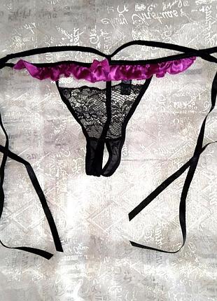Игровые, эротические трусики на завязках.