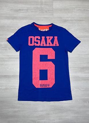 Superdry брендовая синяя футболка хлопок оригинал