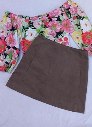 Юбка мини замшевая zara