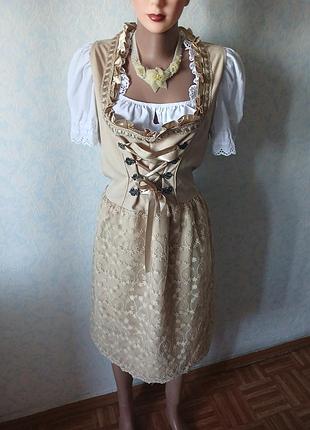 Сукня баварська, вінтажна,сарафан дірндль з фартухом.