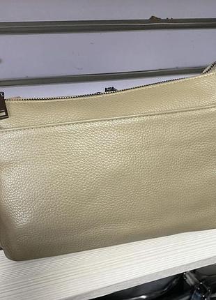 Шикарная кожаная сумка на 2 ручки бежевая, черная, серая, темно-коричневая