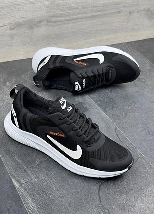 Мужские летние кроссовки текстильная сетка черные nk