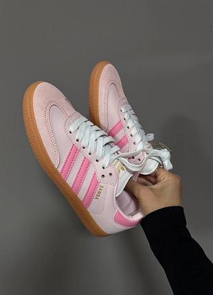 Жіночі кросівки кеди adidas samba candy pink