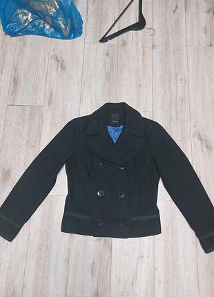 Пиджак жакет пальто короткое двубортное черное vero modo