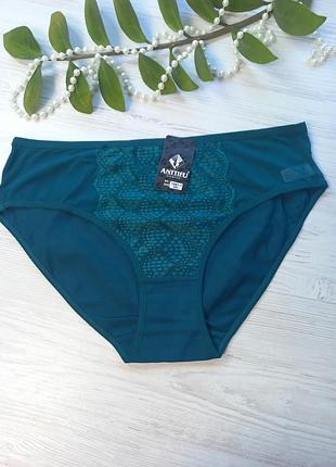 Трусики з бавовни декоровані сіточкою з мереживом 1081