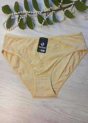 Трусики з бавовни декоровані сіточкою з мереживом 1081