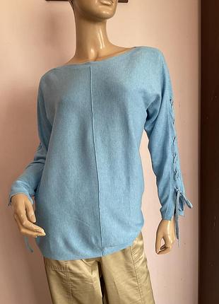 Фірмова блакитна блуза- светри/ l/ brend repeat