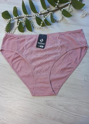 Трусики з бавовни декоровані сіточкою з мереживом 1081