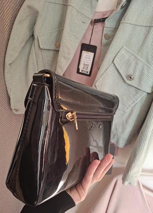 Стильная лакированная сумочка клатч 2