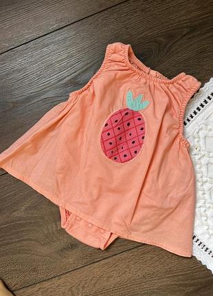 Сукня боді для дівчинки next некст персикова 0-1 міс 56 см