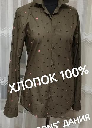 ♥️👍стильна подовжена бавовняна сорочка кольору хакі.