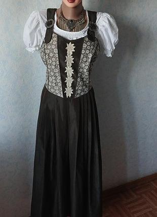 Платье- сарафан баварский, винтажный, дырндль.