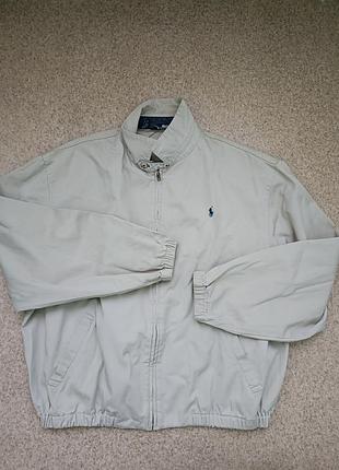 Бомбер стильный оригинальный полномерный харик polo by ralph lauren 💯 kotton, размер xl. made in Ausa