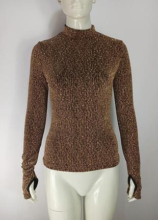 Золотой лонгслив со стразами