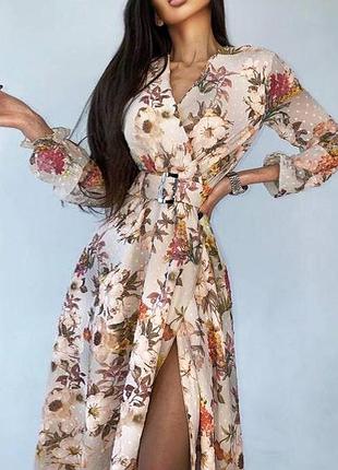 Распродажа платье prettylittlething миди цветочное
