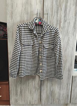 Рубашка твидова  в гусиную лапку,италия!