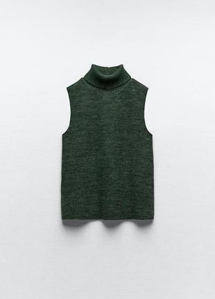 Жилет трикотажний гольф-безрукавка zara