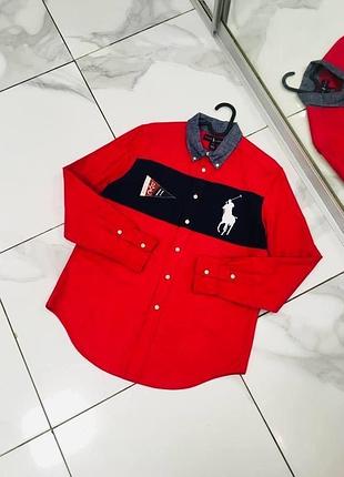 Оригинальная рубашка поло с большим лейбом от ralph lauren