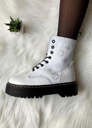 Ботинки dr. martens jadon x louis vuitton black fur черевики зимние с мехом4 фото