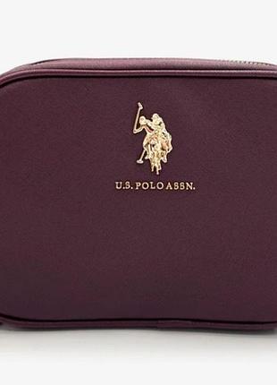 Сумка крос-боді через плече жіноча маленька u.s. polo Shirt Angeles 27a321-aa00a бордова (786662157879)
