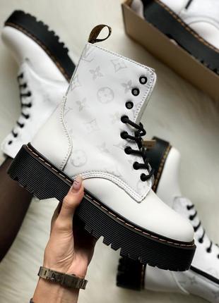 Ботинки dr. martens jadon x louis vuitton black fur черевики зимние с мехом10 фото