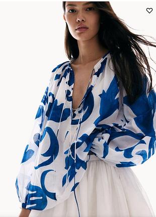 Блузка с завязками свободного кроя h&m