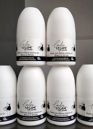 💞женский роликовый дезодорант-антиперспирант lady storm invisible black туреченица