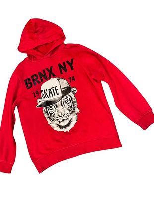 12-14 лет красная толстовка с капюшоном на подростка there here