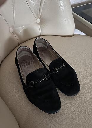 Лофери чорні замша гарні зручні