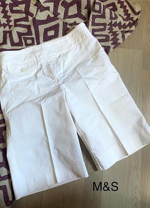 Шорти білі бермуди бавовняні шорти костюмні зв стрілками m&s- m