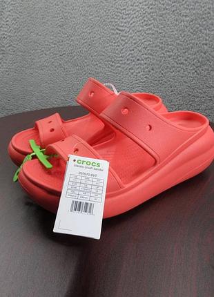 Крокс краш слайд шльопанці сандалі рожеві платформа crocs crush sandal neon watermelon
