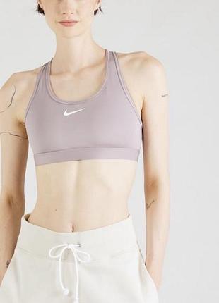 Nike бюстье спортивный бюстгальтер 'swoosh' в цвет мальвы