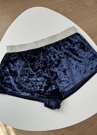 Велюровые бархатные пижамные шорты victoria’s secret s-m