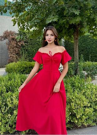 Ефектна легка довга сукня з коротким рукавом