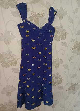 Платье платье чикиди женская синяя с бабочками бабочками shein