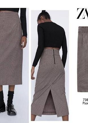 Меди юбка zara в клетку