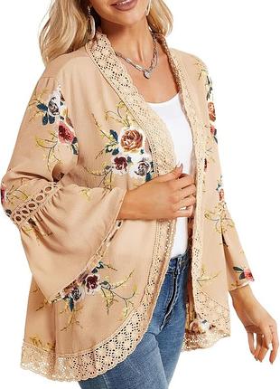🥰 кимоно накидка в цветочек shein 4xl