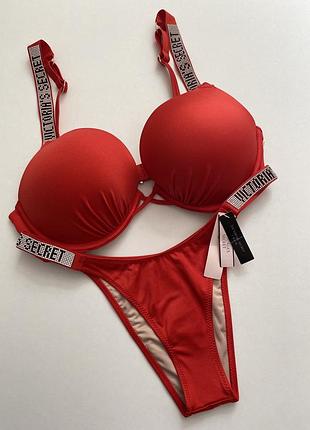 Червоний купальник зі стразами/стрази victoria's secret оригінал