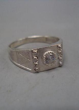 Мужской перстень кольцо прямоугольник белая вставка серебро украина вес 3,76 г размер 20 №15171