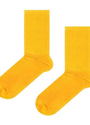 Высокие носки sox хлопковые однотонные. цвет: желтый