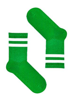 Зеленые спортивные носки с белыми полосками sox