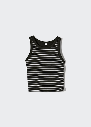 Uniqlo топ майка з бюстгальтером в рубчик