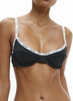 Купальний ліф верх calvin klein🌸32в💎чорно-рожевий на кісточках