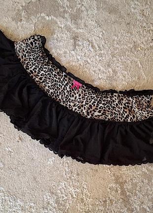 Юбка пояс леопард чёрн стрейч мини эротич бельё lingerie чулки s