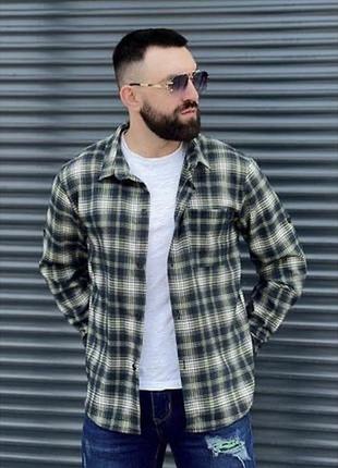 Рубашка 👕мужская теплая ветровка курточка верхняя одежда в клеточку стильная классная
