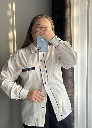 Блуза рубашка белая размер 46