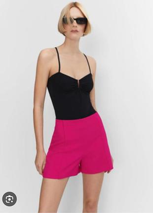 Трендовые малиновые фуксия шорты ярко розовые
